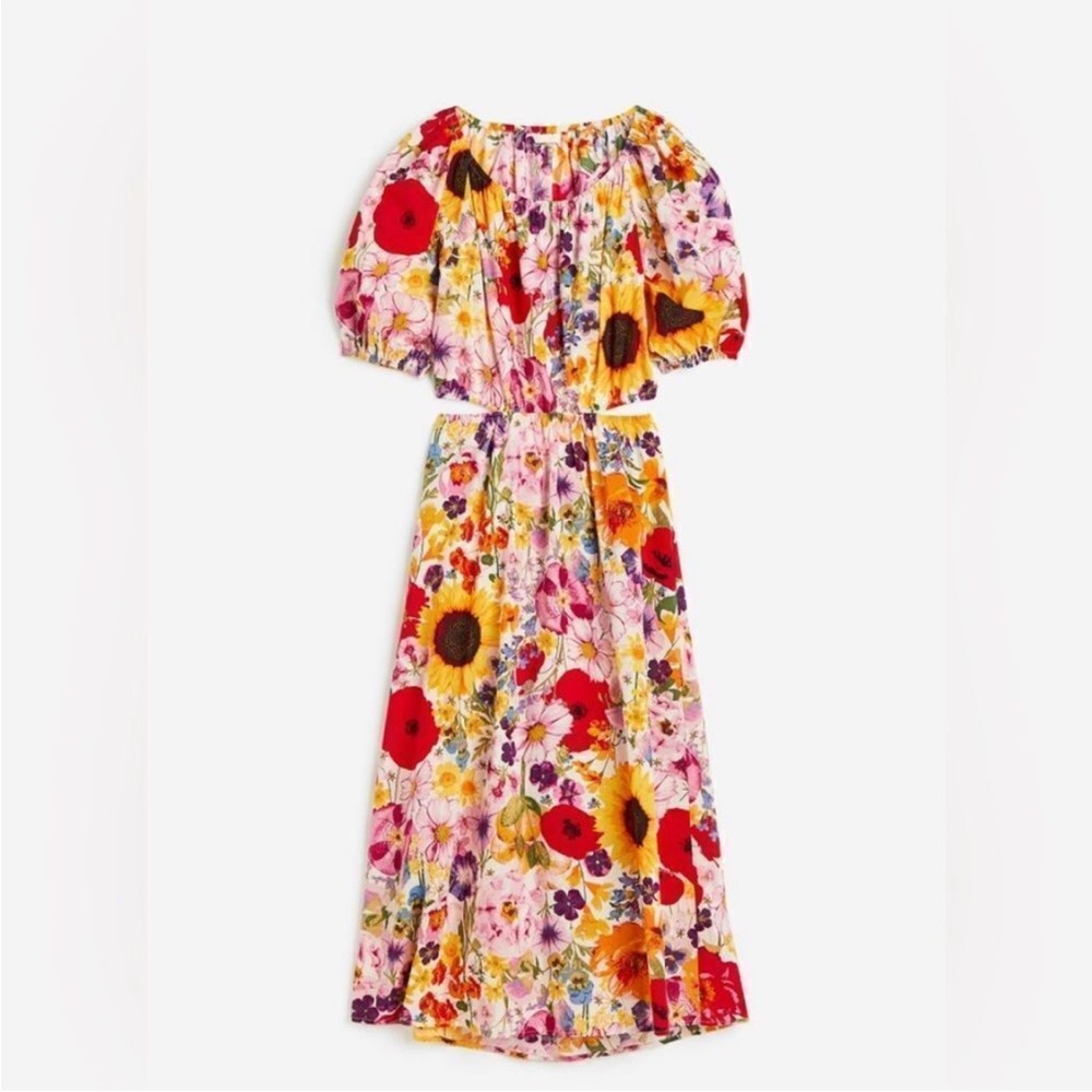H&M Floral Open Back Maxi Dress Size M
